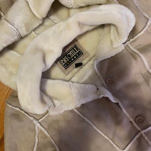 FOUX FUR AND LEATHER WINTER COAT